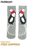 Huidianyin Women's Socks Christmas Peonfly Fashion Harajuku Cute Cartoon Animal Cat Dog Printed Socks Funny Skate Cotton Happy Socks