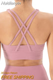 Huidianyin TO BN Women Bra Yoga Sports Bralette Nylon Breathable Fitness Top Underwear Cross Sexy Back Anti-Shake Gym Female Bras