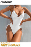 Huidianyin Swimwear Women Bandage Swimsuit One Piece Bodysuit Women Backless Bikini Bodycon Bathing Suit Women Monokini Beachwear