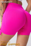 Huidianyin Women Sports Shorts Yoga Pant Drawstring High Waist Push Up Leggings Scrunch Shorts Sport Fitness Workout Butt Lifting Gym Short