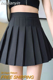 huidianyin Style Kawaii Women Black Pleated Skirts Summer Korean Fashion High Waist Lining Cutecore Sweet Short Mini A-line Skirt