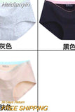 Huidianyin Solid Color Cotton Women Panties Underwear Breathable Women Girl Briefs Comfortable Mid RiseUnderpant Lingerie Panties