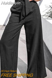 Huidianyin Women Wide Leg Pants ZANZEA 2023 Summer Office Lady Belted Pants Casual Loose Zipper Bottoms Ladies Oversized Pantalon