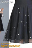 Huidianyin Tulle Skirt Women Summer High Waist Skirt Up Party Petticoat Fashion Casual Style New Goth Dark