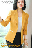 Huidianyin Ladies Blazer Long Sleeve Blaser Women Suit jacket Female Feminine Blazer Femme White Black Blazer Autumn