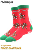 Huidianyin 2023 Christmas Socks Women PEONFLY Funny Santa Claus Christmas Tree Snow Elk Cotton Happy Socks Men Harajuku New Year Sokken