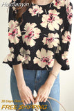 Huidianyin ZANZEA Summer Bohemian Women Blouse Flare Sleeve Ruffles O-Neck Floral Printed Tops Casual Elegant Holiday Blusas Tunic