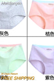 Huidianyin Solid Color Cotton Women Panties Underwear Breathable Women Girl Briefs Comfortable Mid RiseUnderpant Lingerie Panties