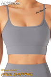 Huidianyin Sports Bras Women Yoga Fitness Crop Top Seamless Sexy Underwear Gym Stretch Breathable Vest Ribbed Sports Bra for Women