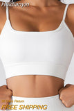 Huidianyin Sports Bras Women Yoga Fitness Crop Top Seamless Sexy Underwear Gym Stretch Breathable Vest Ribbed Sports Bra for Women